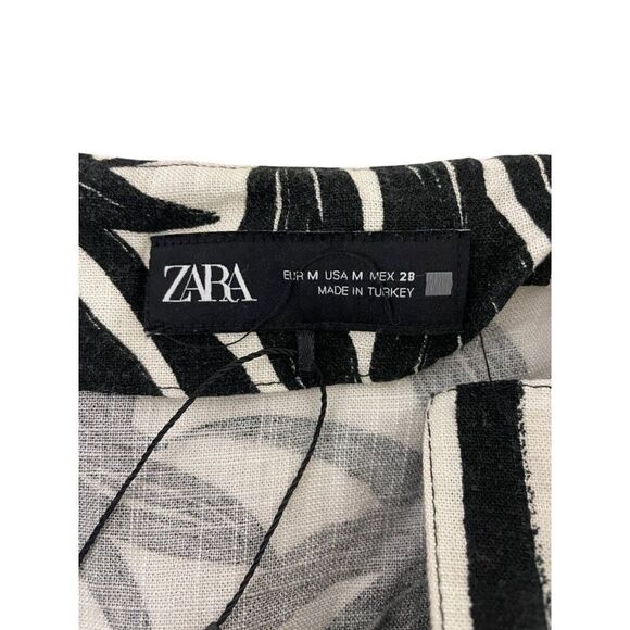 Zara Womens Wrap Skirt Midi Size M Black Printed High Waist 9878/109 NWOT - Picture 5 of 12